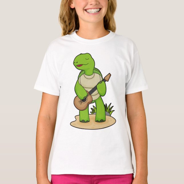 Camiseta Música de guitarra de música de música de la tortu (Anverso)