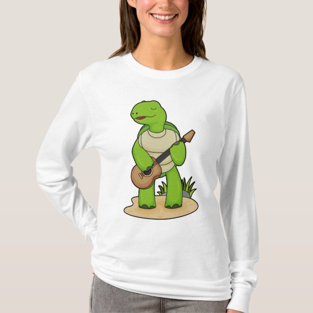 Camiseta Música de guitarra de música de música de la tortu (Anverso)
