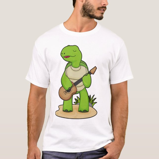Camiseta Música de guitarra de música de música de la tortu (Anverso)