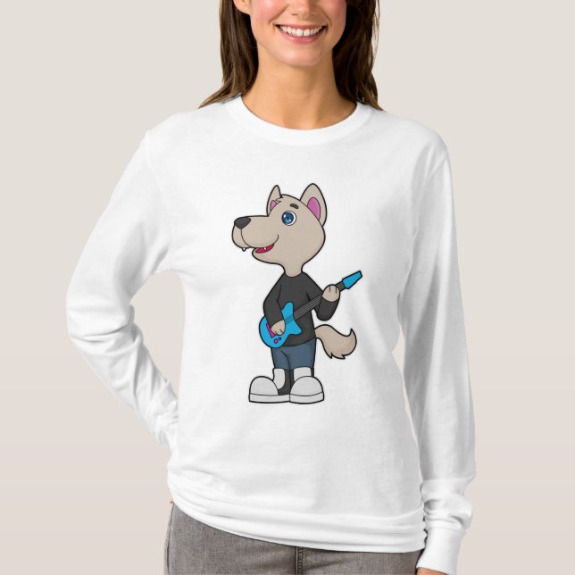 Camiseta Música De Guitarra De Perro (Anverso)