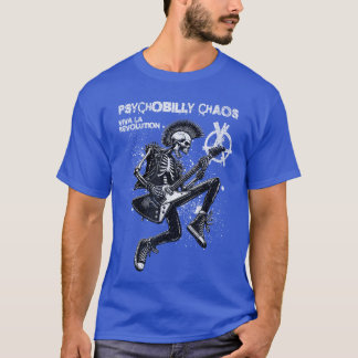 Camiseta Música de guitarra de rock punk esqueleto psychobi