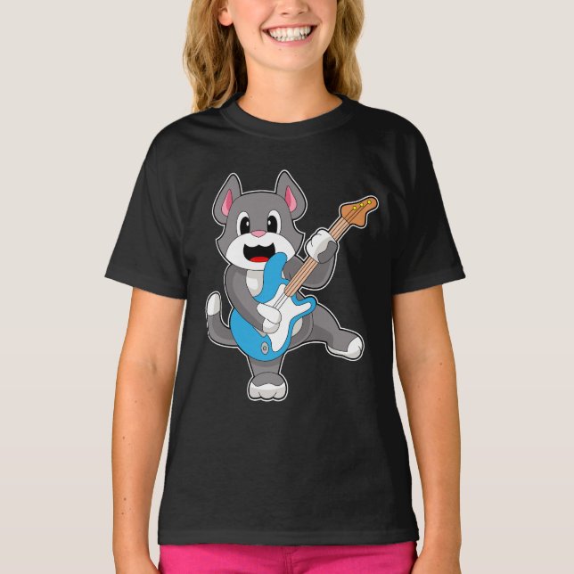 Camiseta Música de guitarra del gato (Anverso)