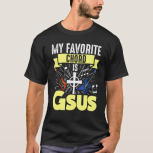 Camiseta Música De Guitarra Mi acorde favorito es la Biblia