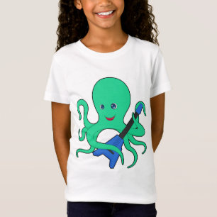 Camiseta Música de Guitarra Músico Pulpo