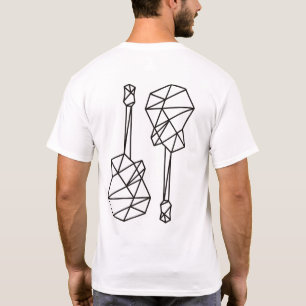Camiseta música de guitarras geométricas fresca y moderna