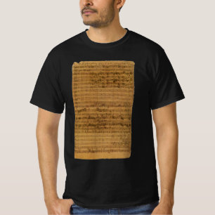 Camiseta Música de hoja vintage de Johann Sebastian Bach