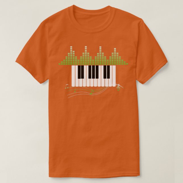 Camiseta Música de hojas de piano  (Diseño del anverso)