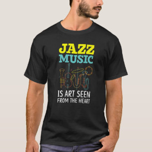 Camiseta Música de jazz de instrumentos musicales género mu