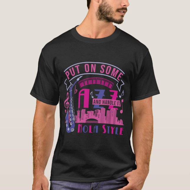 Camiseta Música De Jazz En Nueva Orleans Al Estilo De Jazz  (Anverso)