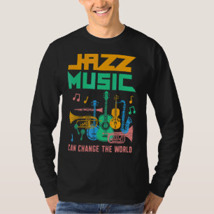 Camiseta Música de jazz, instrumentos musicales género musi