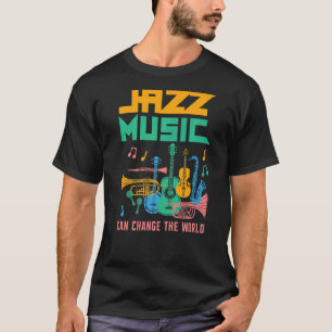 Camiseta Música de jazz, instrumentos musicales género musi