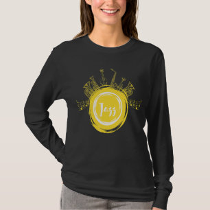 Camiseta Música de jazz saxofonista, arte editorial