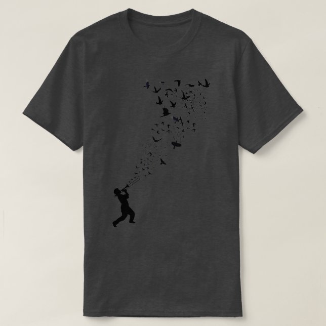 Camiseta Música de libertad musical y los pájaros 1  (Diseño del anverso)
