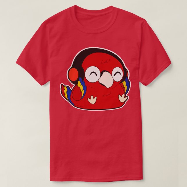Camiseta Música de loros con audífono (Diseño del anverso)