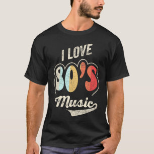 Camiseta Música de los 80 Amo Bandas de Música de los 80