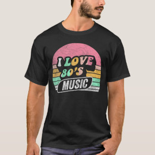 Camiseta Música de los 80 Amo Bandas de Música de los 80