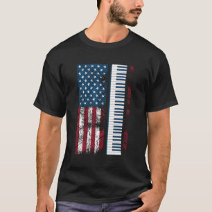 Camiseta Música de los keyboardistas de piano de la bandera