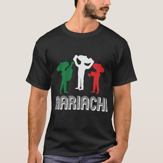 Camiseta Música de Mariachi Sombrero Vihuela (Anverso)