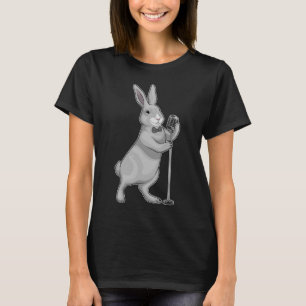 Camiseta Música de micrófono de cantante de conejo