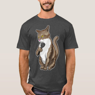 Camiseta Música de micrófono de cantante de gatos