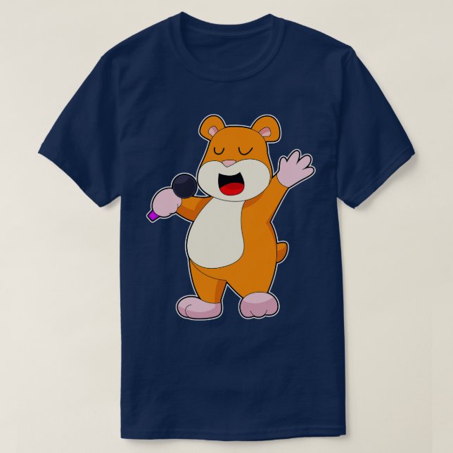 Camiseta Música de micrófono de cantante de hámster 2 (Diseño del anverso)