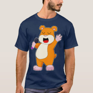 Camiseta Música de micrófono de cantante de hámster 2