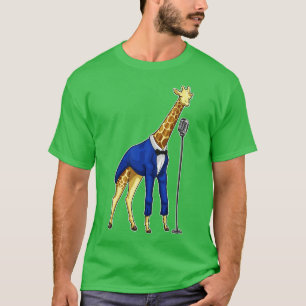 Camiseta Música de micrófono de cantante de jirafa