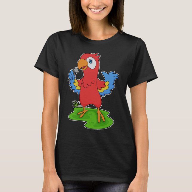 Camiseta Música de micrófono de cantante de loro (Anverso)