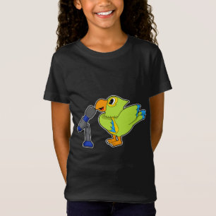 Camiseta Música de micrófono de cantante de loro