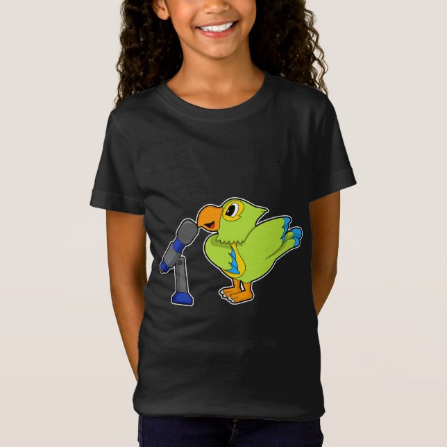 Camiseta Música de micrófono de cantante de loro (Anverso)