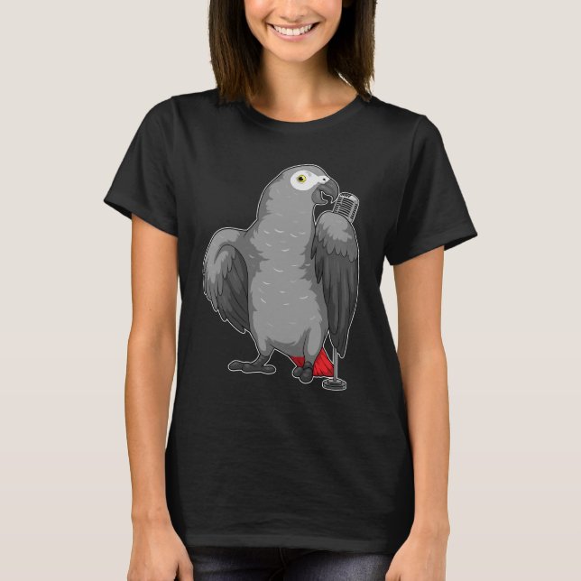 Camiseta Música de micrófono de cantante de loro (Anverso)