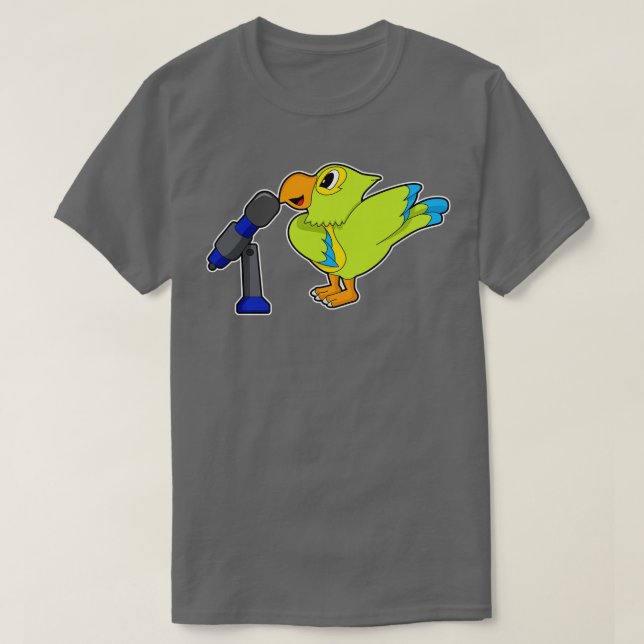 Camiseta Música de micrófono de cantante de loro (Diseño del anverso)