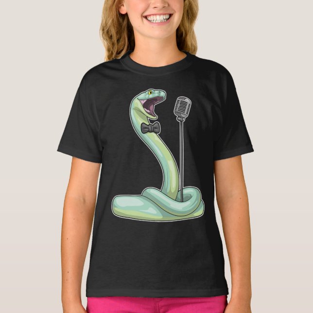 Camiseta Música de micrófono de cantante de serpientes (Anverso)