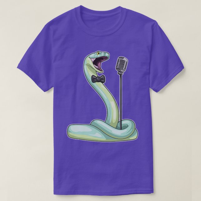 Camiseta Música de micrófono de cantante de serpientes (Diseño del anverso)