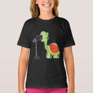 Camiseta Música de micrófono de cantante de tortuga