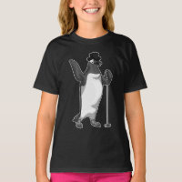 Música de micrófono de cantante pingüino