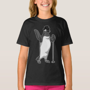 Camiseta Música de micrófono de cantante pingüino