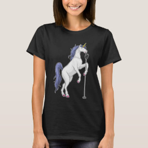 Camiseta Música de micrófono de cantante unicornio