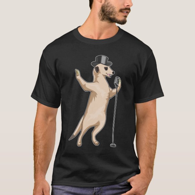 Camiseta Música de micrófono de Meerkat Singer (Anverso)