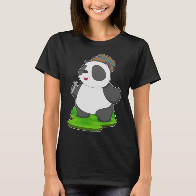 Camiseta Música de micrófono de Panda Singer (Anverso)