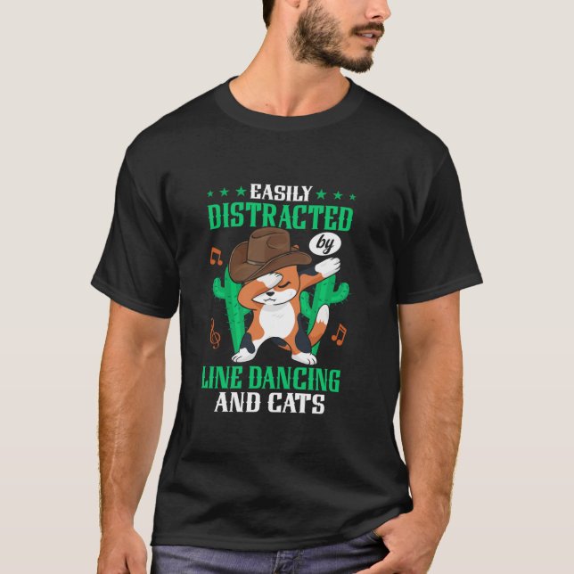 Camiseta Música De País Graciosa Distrada Por Baile De Líne (Anverso)