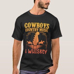Camiseta Música De País Vaca Y País Occidental Whiskey
