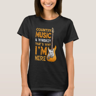 Camiseta Música De País Y Bebida Whiskey Bourbon Scotch