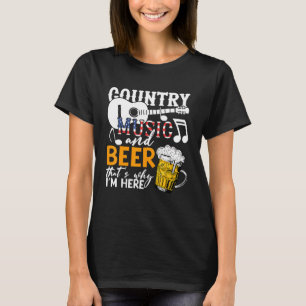 Camiseta Música De País Y Cerveza Por Eso Estoy Aquí Festiv