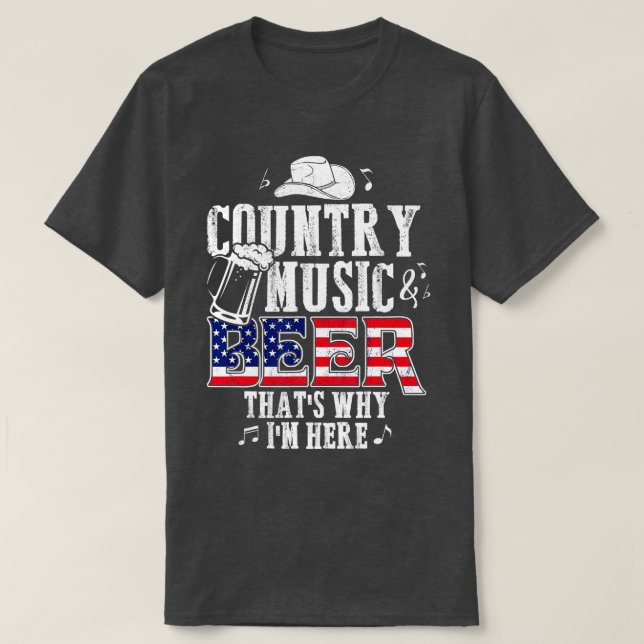 Camiseta Música de país y gorras de cerveza por qué soy gra (Diseño del anverso)