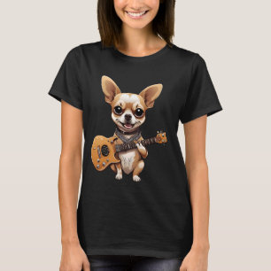 Camiseta Música de perro chihuahua Perro Rama Guitarra Estr