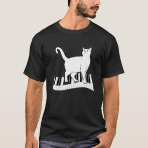 Camiseta Música de piano de gato divertido para pianistas g