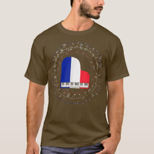 Camiseta Música de Piano Lover Treble Clef Pian francés