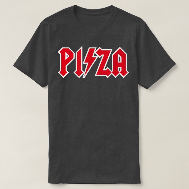 Camiseta Música de pizza y rock, pizzería, rock duro, rock  (Diseño del anverso)
