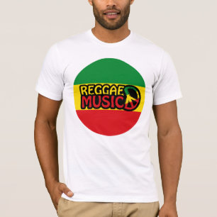 Camiseta Música de reggae, arte de reggae con símbolo de pa